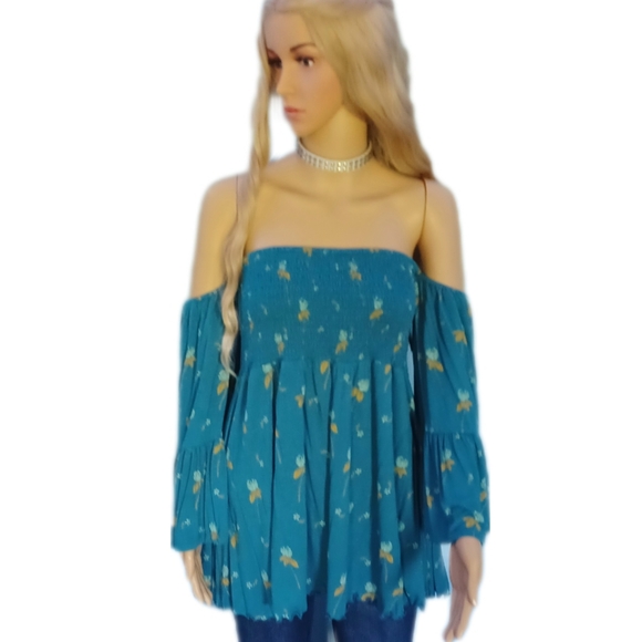 NEW!Free People L cold shoulder tunic top - Picture 2 of 9